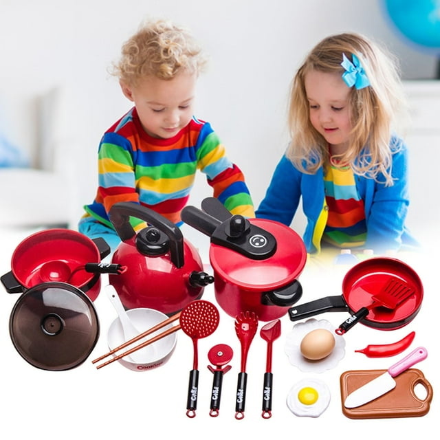 Children's Toys Kitchen Toy Set Plastic Simulation Children's Cooking Toy Pot Pot Utensils Cookware Player Toys Girl Boys