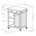 thumbnail image 4 of Pemberly Row Transitional Solid Wood Kitchen Cart with Wainscot Panel in Black, 4 of 5