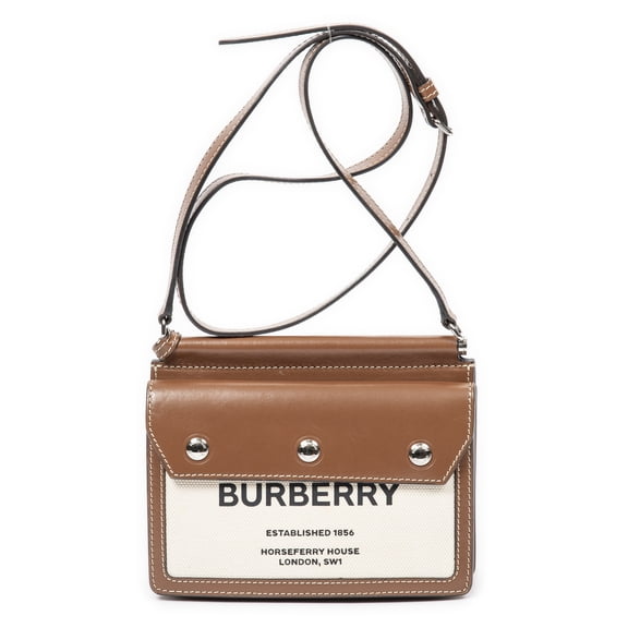 Pre-Owned Burberry Beige/Brown Mini Horseferry Bag Shoulder Bag Horseferry Print Canvas