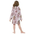 thumbnail image 7 of FORMRS Niños Bathrobe Unisex Hooded Robe Soft Plush Pajamas Sleepwear, Size 10-12T, Pink Gingerbread Houses, 7 of 7