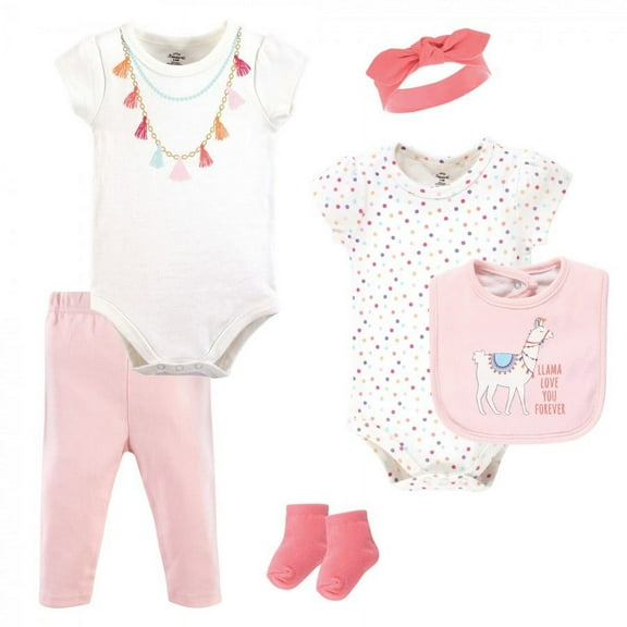 Little Treasure Baby Girl Layette 6-Piece Set, Llama Love, 0-3 Months
