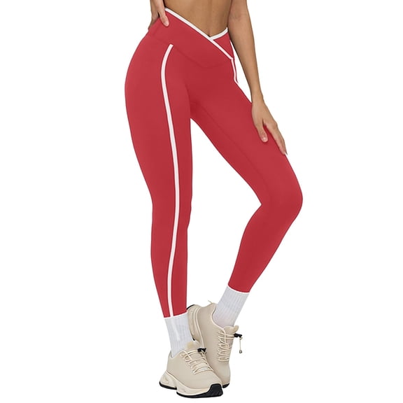 Riforla Women's Leggings High Waisted Flare Bootcut Casual Yoga Pants Womens Tights Red M