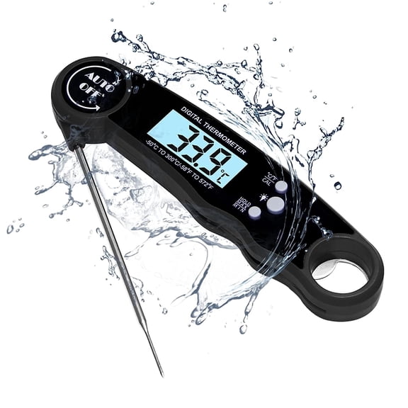 Scootworks Digital Meat Thermometer, Instant Read Food Thermometer for Baking, Liquids, Candy,Grill Accessories Grill Thermometer - Black