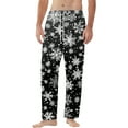 thumbnail image 5 of Fabrcox Men's Big and Tall Pj Pants Elastic Waist Wide Leg Pj Pants Christmas Snowflake Printed Casual Baggy Loose Christmas Pajama Pants Black L, 5 of 5
