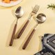 thumbnail image 2 of Cuchillo, tenedor y cuchara con mango de madera de acero inoxidable 304 Fivean unisex, 2 of 2