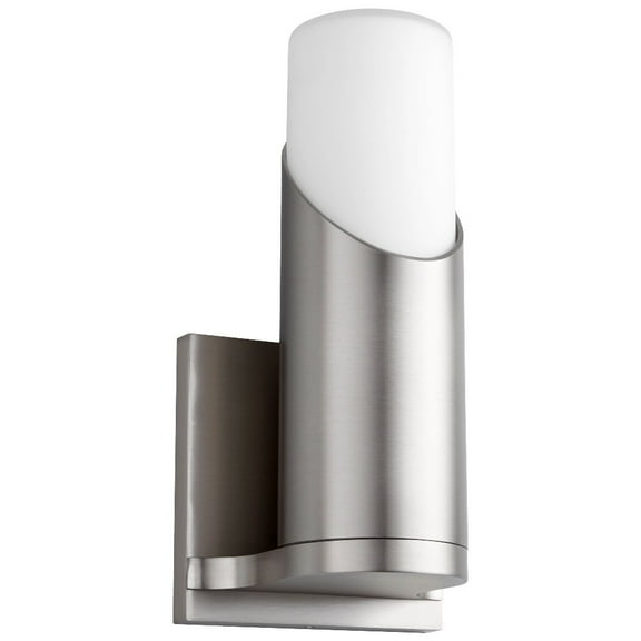 9.63 Inch 8.2W 1 Led Wall Sconce-Satin Nickel Finish-Matte White Acrylic Glass Color-3000 Color Temperature Oxygen Lighting 3-567-224