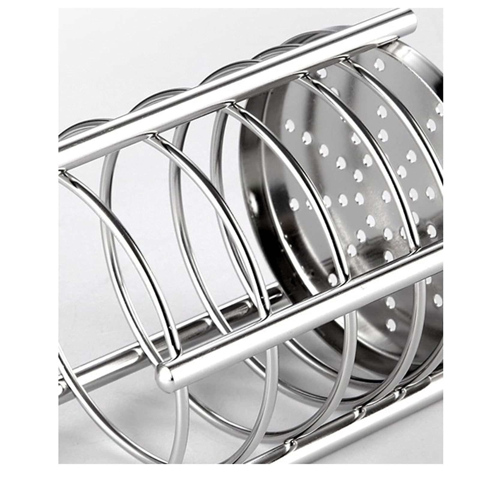 Just Houseware Gold Stainless Steel Utensil Holder, Cooking Utensil Organizer with Drain Holes, Extra Large Kitchen Utensil Holders for Countertop