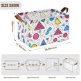thumbnail image 7 of Yayeee Foldable Storage Basket for Shelves with Handles Set of 2 Waterproof Cloth Bins, Red Retro Pattern, 7 of 7