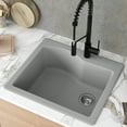 thumbnail image 2 of Kraus Quarza 25 Dual Mount Single Bowl Granite Kitchen Sink and Strainer in Grey, 2 of 14