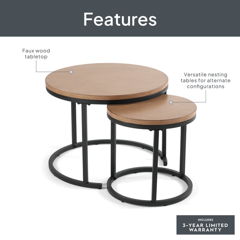 Better Homes & Gardens Marlow Outdoor 2pk Patio Nesting Tables