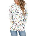 thumbnail image 2 of Ounisa Women's 2025 Fall Long Sleeve Hoodie Color Polka Dots Graphic Pullover Sweatshirt Lightweight Casual Tops Blouse, 2 of 6