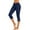 Navy, variant on biudgviw Womens Yoga Leggings Workout Capri Pants Crossover High Waisted Stretch Pull on Cropped Pants Skinny Ultra-Soft Capris