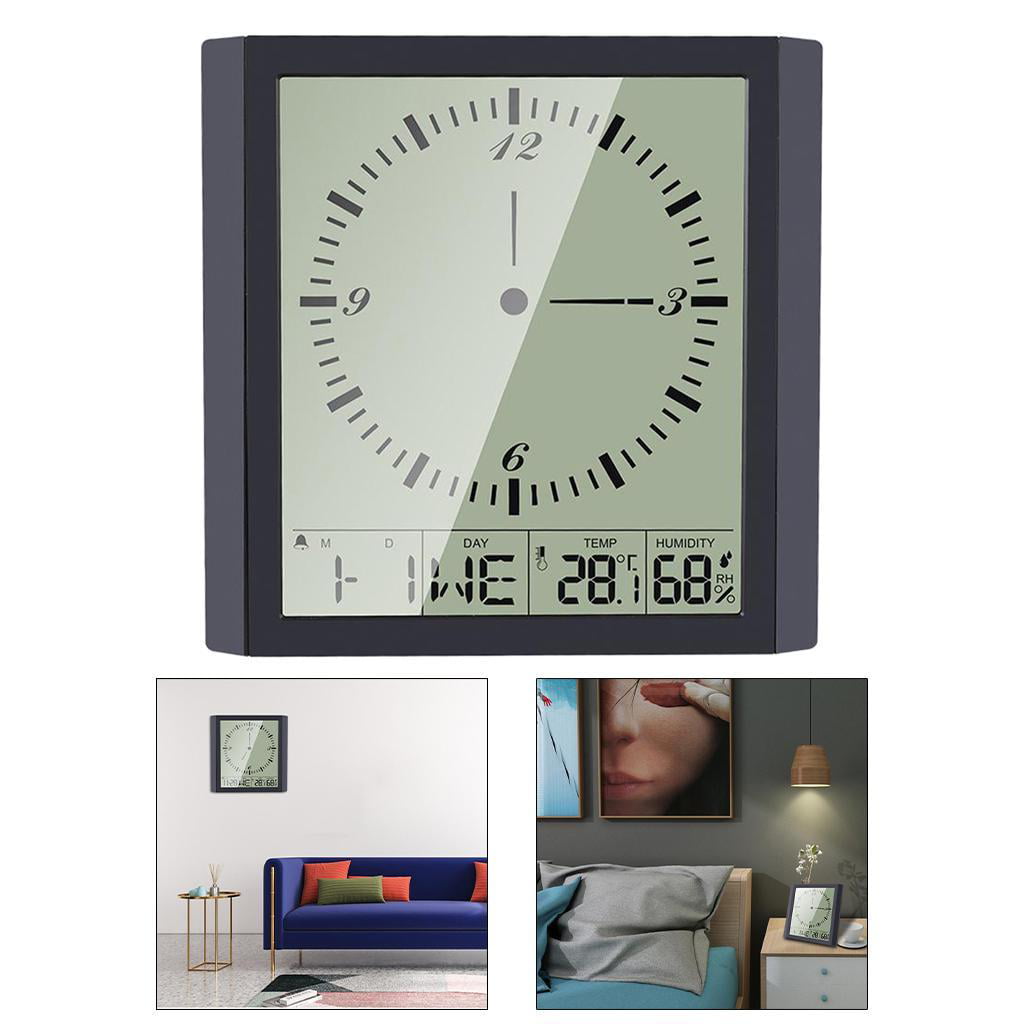Jumbo Wall Clock w/Date Indoor Temperature Table Alarm Clock Battery Operate 