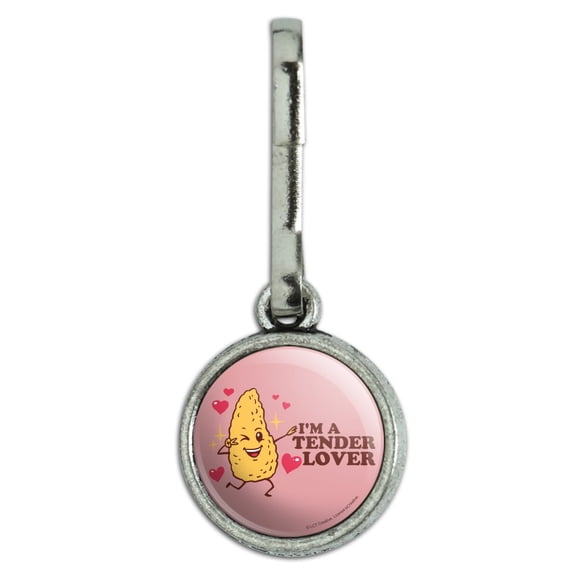 I'm a Tender Lover Chicken Nugget Funny Humor Antiqued Charm Clothes Purse Suitcase Backpack Zipper Pull Aid