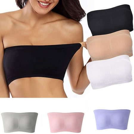 

Strapless Padded Bralette Classic Layering Wireless Bra Detachable Pad for Women
