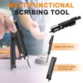 thumbnail image 3 of Volkmi 1 abs multifunctional scribing pencil tool adjustable woodworking profiling scale plastic black, 3 of 9
