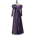 thumbnail image 4 of Women Vintage Regency Dress Floral Embroidery High Waistline Renaissance Gown Long Dress, 4 of 7
