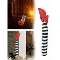 Wicked Witch Legs Halloween Prop 1 Pair Witch Legs with Red High Heels for Haunted House,Yard,Party Decor,Indoor & Outdoor Spooky Decoration,Realistic Halloween Witch Decoration