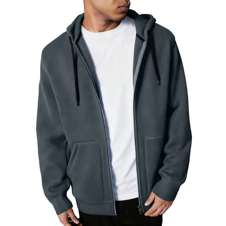 Men Hoodie Zip Up – Sweatshirts for Men Hoodies – Young Mens Apparel – Oversized Drop Shoulder Plain Streetwear Hooded Sweatshirt – Cool Winter Fleece Hoodie (161 Characters) 3Xl Gray