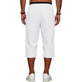 thumbnail image 5 of Dwellite Long Short for Men Below Knee Cargo Short Pants Casual Summer Lightweight 3/4 Sweat Shorts with Pockets SweatShorts White 3XL, 5 of 6