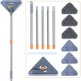 thumbnail image 4 of Hvxrjkn Wall Cleaner Mop with Long Handle from 25 to 85 inch, 6 Replacement Pads,Microfiber 360 ° Rotating Triangle Adjustable Dry Wall Cleaning, 4 of 13
