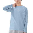 thumbnail image 3 of Babcutegg Long Sleeve Breathable Cotton T-Shirt for Kids – Unisex Casual Base Layer Top for Sports, Everyday Wear, and Layering Light Blue Size 5-6, 3 of 10