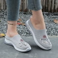 thumbnail image 5 of EKVAHL Women's Knitted Mules Comfortable Slip-On Sneakers Soft Soles Non-Slip Orthopedic Backless Mesh Flats with Arch Support,Summer Lightweight Breathable Casual Walking Shoes Gray, 5 of 7