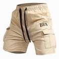 thumbnail image 4 of KPOPLK Men's Quick Drying Fishing Hiking Shorts Summer Cargo Shorts Above Knee Ripstop Short for Summer Casual Work Wear Size XL,Khaki, 4 of 9