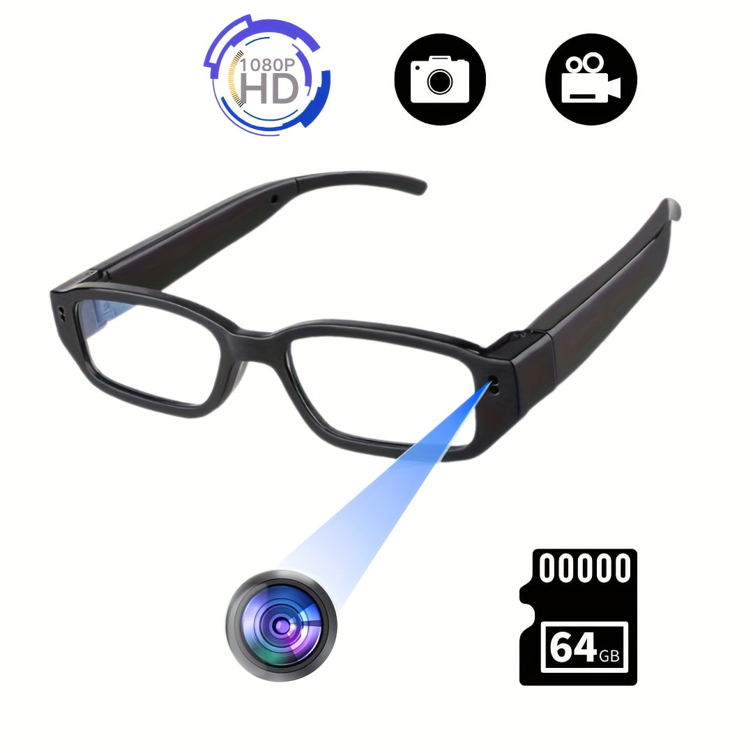 Valentine's Day Gift Smart Glasses 1080P Camera, Fashion Eyewear DV Recorder with Eye Protection, Sports Action Cam for Travel Camping Outdoor Activities