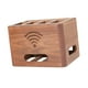 thumbnail image 1 of Caja de gestión de cables, soporte para cables, organizador de cables de madera para escritorio, almacenamiento de cables para el hogar, la oficina, Color de madera clara, 1 of 9