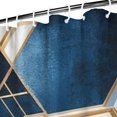 thumbnail image 3 of Blue White Gold Hexagon Marble Pattern Shower Curtain 72"x84" ,Bathroom Decorative Shower Curtains Set with 12 Hooks,Modern Waterproof Washable Shower Curtain, 3 of 6
