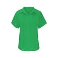 thumbnail image 2 of BSDJILFG Womens Lapel Blouse V Neck Button Down Shirt Short Sleeve Lapel Tops Casual Solid Shirts on Clearance,Sizes S-3XL, 2 of 7