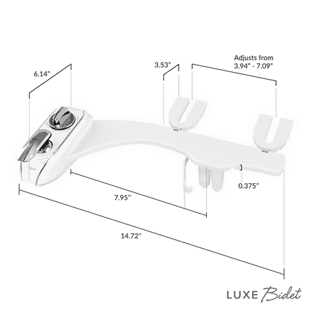 LUXE Bidet NEO 320 Plus – Warm Water Bidet Attachment, EZ-Lift Hinges, 360° Self-Clean (Chrome)