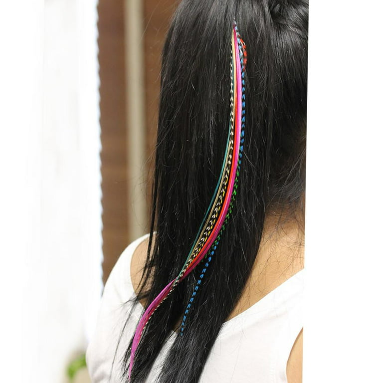 Feather Hair Extensions, 100% Real Rooster Feathers, 20 Long Thin Loose  Individual Feathers Plus 20 Beads and Loop Tool Kit, By Sexy Sparkles