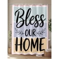 thumbnail image 4 of Fsddascl Bless Our Home Shower Curtain Set - Long 72" x 84" Washable Bathtub Curtain with 12 Hooks, Wheat Color Black Stripes Aesthetic Waterproof Fabric Stall Shower Curtains for Bathroom/Bathtub, 4 of 6