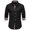Black, variant on WREESH Men's Classic Patchwork Collar Shirt - Long Sleeve Button Down Dress Shirt with Solid Color Options, Office & Dinner Party