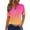 Hot Pink, variant on Sevevn Women's Fashion Casual Gradient Printed Short Sleeves Button Blouse V-Neck Casual Hot Pink L Gift for Adults