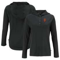 Women's Cutter & Buck Black San Francisco Giants  Coastline Epic Comfort Eco Recycled Hoodie Raglan Long Sleeve T-Shirt