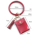thumbnail image 7 of SPRING PARK Coin Purse Solid Color Wallet Pouch Leather Card Holder with Key Chain Tassel Zip, 7 of 7