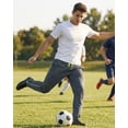 thumbnail image 4 of Xidunhg Men's Dark Grey Sweatpants, Neon Green Contrast Side Stripe, Quick Dry Straight Leg Gym Casual Pants with Zipper Pockets, 4 of 10