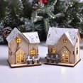 thumbnail image 4 of facefd Modren Style Christmas Village House Cabin Figurine Warm Light Table Gifts C, 4 of 7