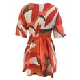 thumbnail image 5 of Robe Courte à Imprimé Floral pour Femmes, Plissée, Col en V, Cordon de Serrage, Taille Élastique, à Volants, Superposée, Robe Courte, 5 of 5