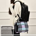 thumbnail image 6 of Plaids in Purple Black Green Insulated Lunch Bag Portable Cooler Bag Mommy Bag Large Capacity 6L, 6 of 9