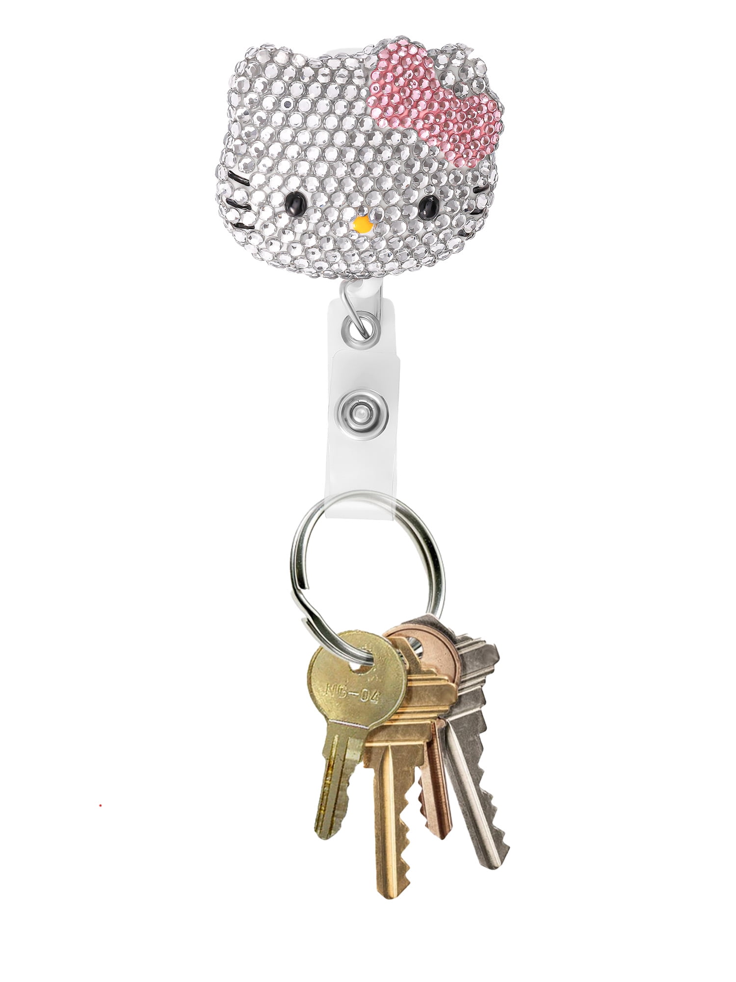 Sanrio Girl's Hello Kitty Badge Reel, Retractable ID Card Badge Holder with Alligator Clip