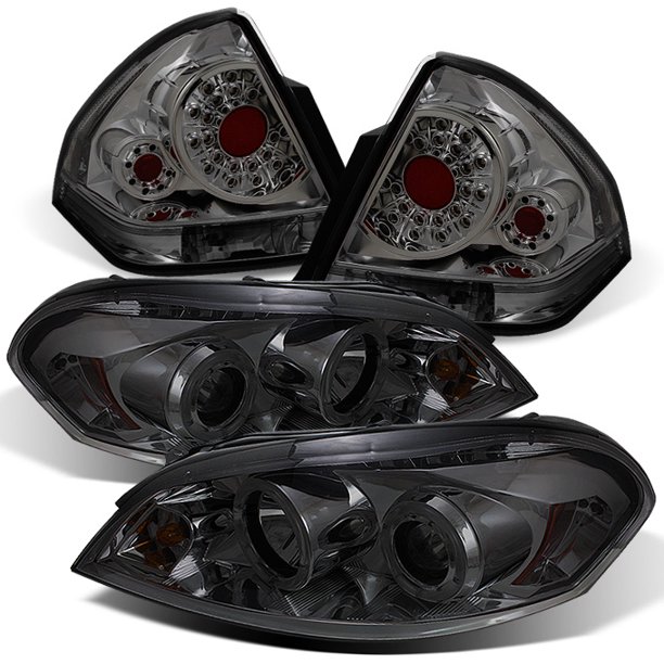 Fits 20062013 Chevy Impala LED Halo Smoked Projector Headlights+LED