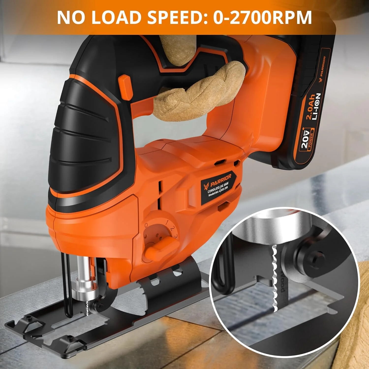 20V Cordless Miter Saw, 2700RPM, Cordless Reciprocating Saw with 2.0AH Battery and Charger for Wood, Metal, PVC Cutting