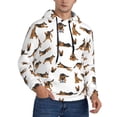 thumbnail image 2 of Pofeuu German Shepherd Dog Print Mens Casual Hooded Collar Drawstring Hoodies Pullover Sweatshirts Casual Long Sleeve Shirts-Small, 2 of 7