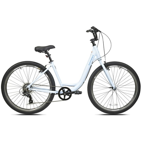 27.5" Univega Carisma Step Thru Comfort Hybrid Adult Bicycle, Medium Frame, Fits Rider 5'6" - 5'10", Unisex, Light Blue