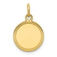 thumbnail image 1 of FB Jewels 14K Yellow Gold Plain .013 Gauge Engravable Round Disc Charm, 1 of 2