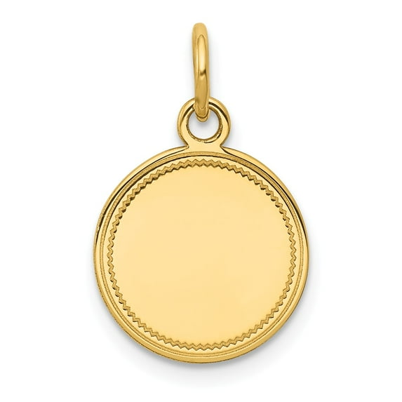 FB Jewels 14K Yellow Gold Plain .013 Gauge Engravable Round Disc Charm